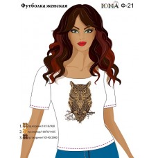 Жіноча футболка для вишивки бісером або нитками "Сова"